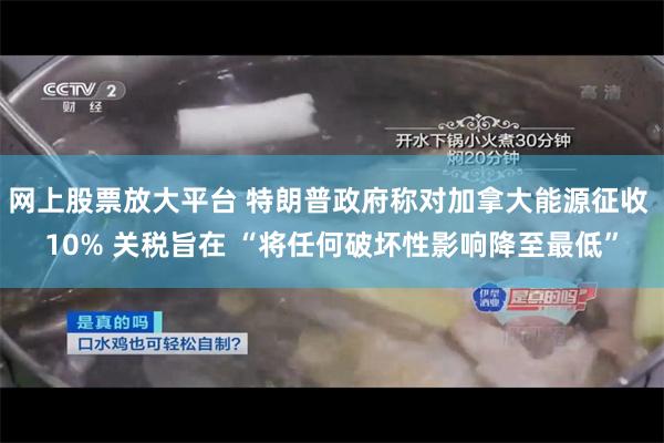 网上股票放大平台 特朗普政府称对加拿大能源征收 10% 关税旨在 “将任何破坏性影响降至最低”