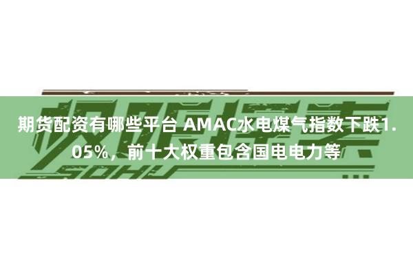 期货配资有哪些平台 AMAC水电煤气指数下跌1.05%，前十大权重包含国电电力等