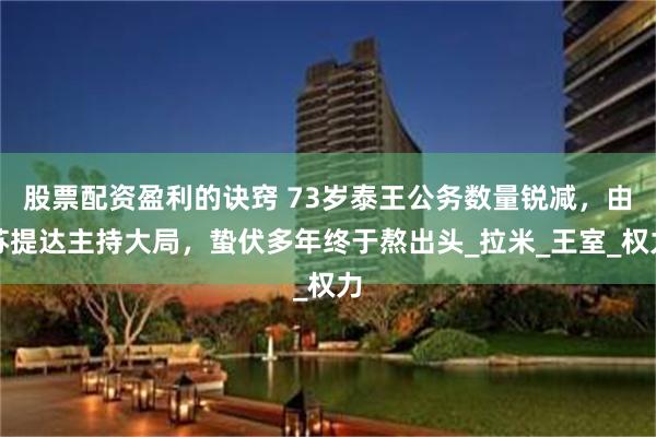 股票配资盈利的诀窍 73岁泰王公务数量锐减，由苏提达主持大局，蛰伏多年终于熬出头_拉米_王室_权力